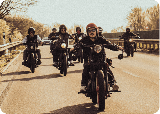 Motorcycle riders on a desert road